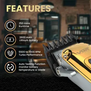 VGR V-006 Professional Hair Clipper, Salon Trimmer with Digital Display