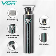VGR V-009 Professional Pro Li Outliner Cordless Hair Clipper with Dual Motor Grooming Kits T-Blade Close Cutting Trimmer for Men