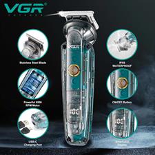 VGR Beard Trimmer Men Cordless IPX6 Waterproof - Rechargeable USB-C - Nasal Ear Nostril Nose Hair Attachment V-949