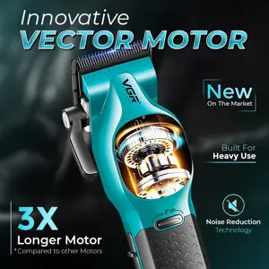 VGR V-886C Professional Hair Clipper Ceramic & DLC Coated Blades, 6 Metal Guide Combs, Multi-Cut Taper Clipper for Grooming