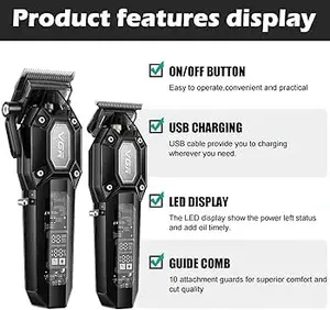 VGR V-600 & V-900 Professional Hair Clipper Trimmer Set