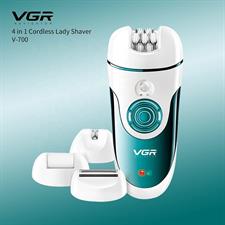VGR V-700 Cordless Professional 4 in 1 Women Epilator & Shaver for Face, Legs, Underarms & Bikini area with Callus Remover for Wet & Dry