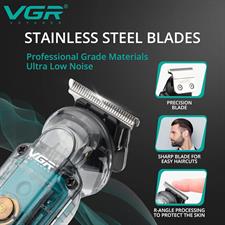 VGR Beard Trimmer Men Cordless IPX6 Waterproof - Rechargeable USB-C - Nasal Ear Nostril Nose Hair Attachment V-949