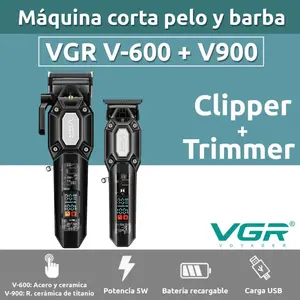 VGR V-600 & V-900 Professional Hair Clipper Trimmer Set