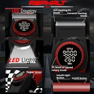 VGR V-001 Professional Salon Quality Hair Clipper | 𝟵𝟬𝟬𝟬 RPM High-Power DC Motor, 𝟑𝟎𝟎 Min Runtime, DLC Diamond-Coated Blade