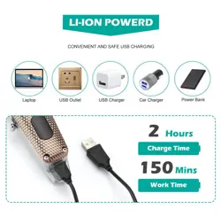 VGR V-976 Professional Cordless Hair Clipper & Beard Trimmer – 6500 RPM, 150 Min Runtime, Digital Display, Stainless Steel Blade, USB Charging, 4 Combs (Copper)