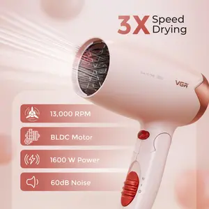 VGR V-428 Foldable Hair Dryer for Men & Women | 1200/1600W DC Motor | Cool Shot Button