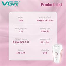 VGR V-705 Compact Professional Cordless Women Epilator