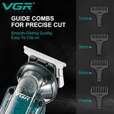 VGR Beard Trimmer Men Cordless IPX6 Waterproof - Rechargeable USB-C - Nasal Ear Nostril Nose Hair Attachment V-949