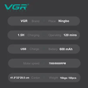 VGR V-396 Foil Shaver Beard Trimmer Professional Rechargeable Cordless Electric Shaver