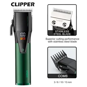 VGR V-677 Professional Hair Clippers for Men, Barber Clipper and Trimmer Set, Cord/Cordless Hair Cutting Kit with LED Display