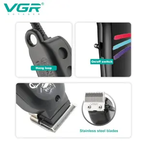 VGR V-129 Professional Hair Clipper & Beard Trimmer – Adjustable, AC Powered, Low Noise Grooming Tool 