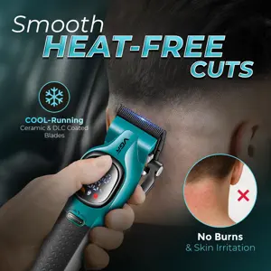 VGR V-886C Professional Hair Clipper Ceramic & DLC Coated Blades, 6 Metal Guide Combs, Multi-Cut Taper Clipper for Grooming