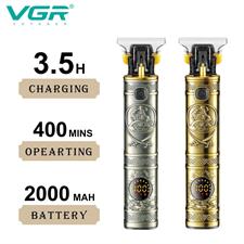 VGR V-097 Professional Metal Body cordless Hair Clipper LED Display Turbo Function Stainless steel Blades