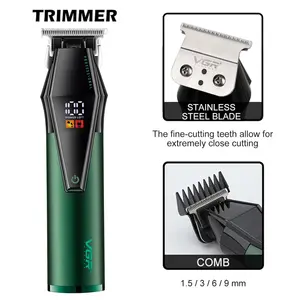 VGR V-677 Professional Hair Clippers for Men, Barber Clipper and Trimmer Set, Cord/Cordless Hair Cutting Kit with LED Display