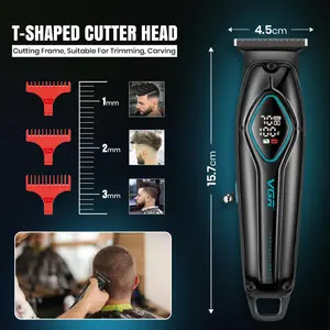VGR V-945 Professional Hair Trimmer - 180 Minute Runtime, 1400mAh Lithium Battery, Metal Housing Body, Ceramic & Powder Metallurgic Blades