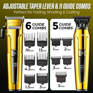 VGR V-694 Professional Rechargeable Combo Kit - Hair Clipper, Trimmer, & Foil Shaver with Ceramic & Carbon Steel Blades