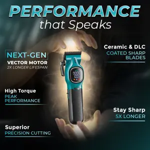 VGR V-886C Professional Hair Clipper Ceramic & DLC Coated Blades, 6 Metal Guide Combs, Multi-Cut Taper Clipper for Grooming