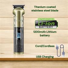 VGR Professional Hair Trimmer V-296 Titanium coated stainless steel blade 1200mAh Lithium battery Cord/Cordless USB Charging