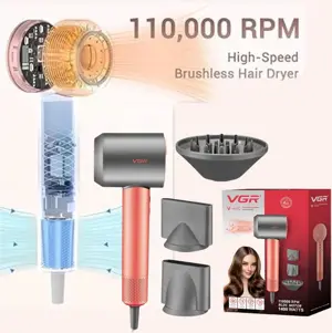 VGR V-440 Professional Hair Dryer & Styler – 110000 RPM BLDC Motor, Ionic Technology