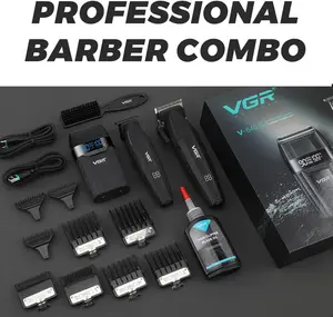 VGR 640S3 Professional 3 in 1 Hair Cutting Kit, 9000RPM Hair Clippers for Men Professional Hair Trimmer & Foil Shavers Set, Cordless Mens Barber Combo for Home, for Him