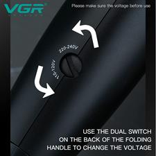 VGR V-439 Professional Foldable Hair Dryer 1600 Watts Cool Shot Button