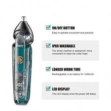 VGR Beard Trimmer Men Cordless IPX6 Waterproof - Rechargeable USB-C - Nasal Ear Nostril Nose Hair Attachment V-949