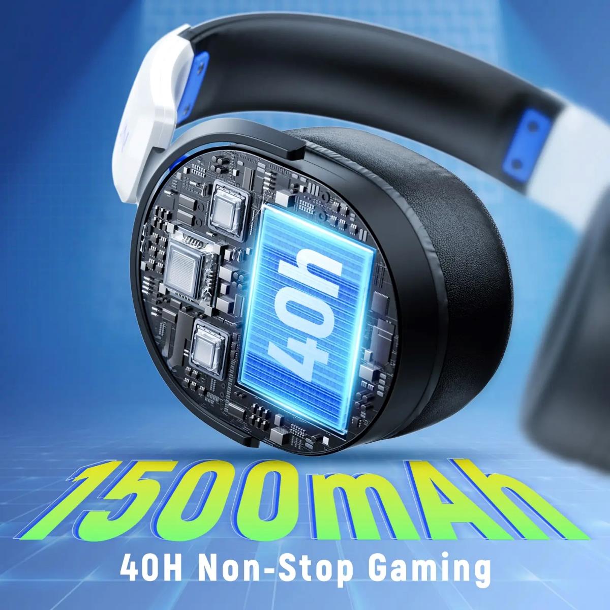 Bahuun g6000 wireless gaming headset - 40 Hours long battery - premium design - Tri mode