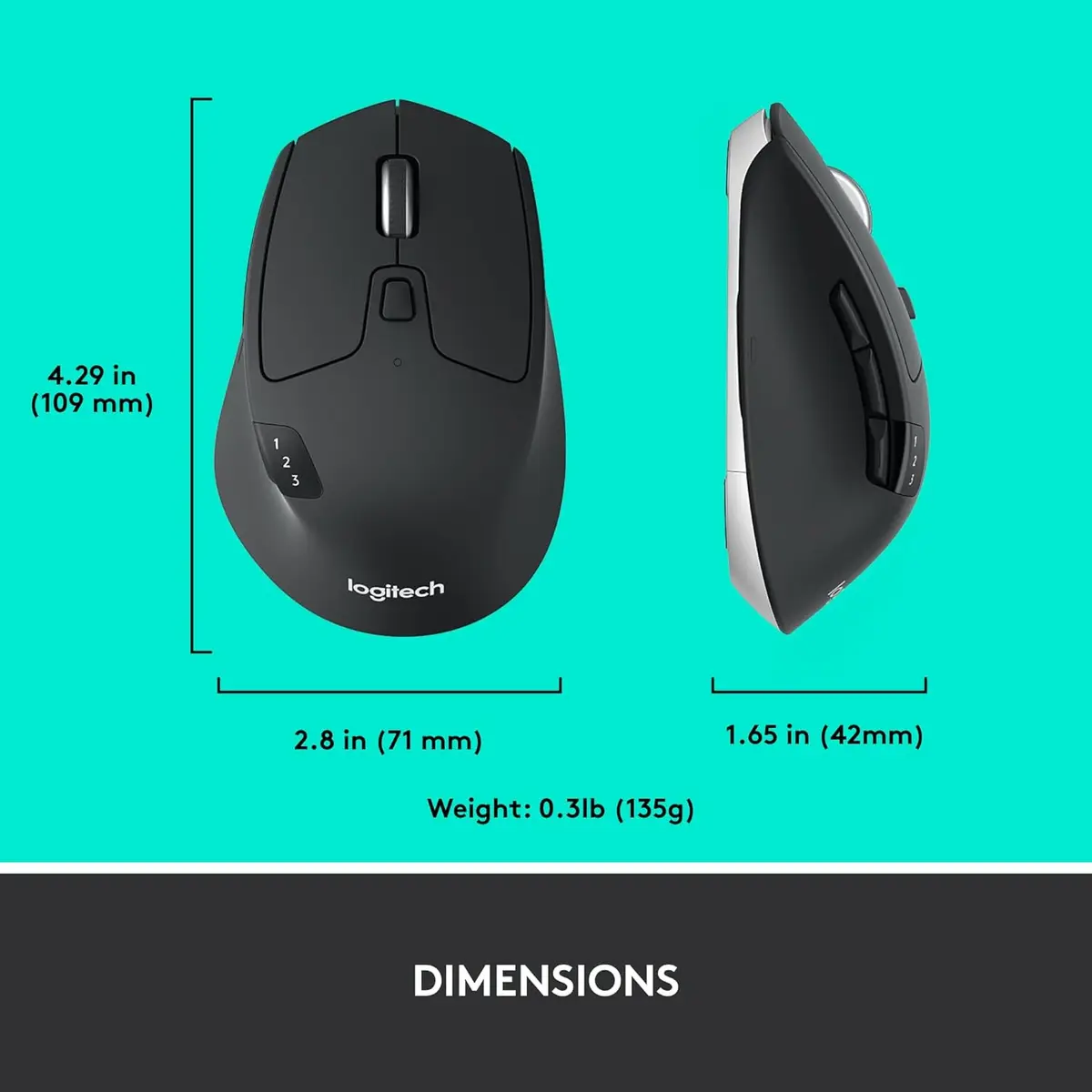 Logitech M720 Triathlon Multi-Device Wireless Mouse - Without Box