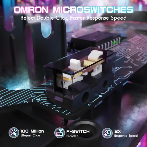 Attack Shark X1 | Wireless Gaming Mouse | Touchpad RGB Dock | PAW3395 Sensor | Tri-Mode - Black with grip tape