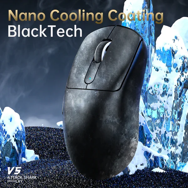 Attack Shark V5 Ultra-Light Tri-Mode Gaming Mouse (Black)
