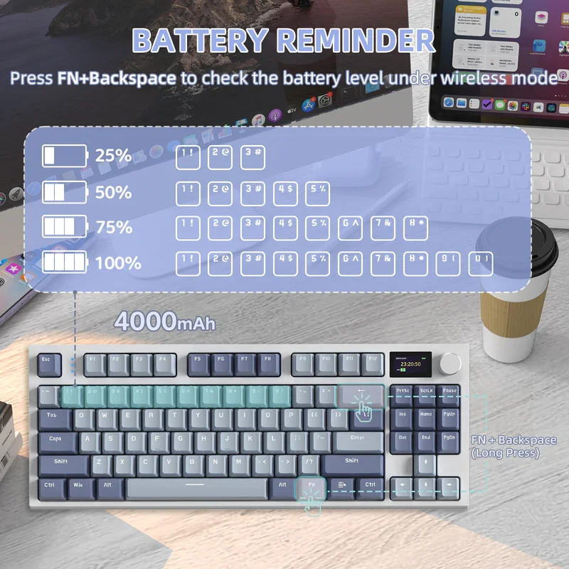 ATTACK SHARK K86 Wireless Mechanical Keyboard with TFT Display