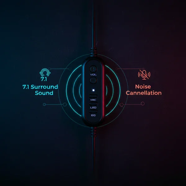 GPTX GH11 Gaming Headset with Digital Controller & Built-In Equalizer