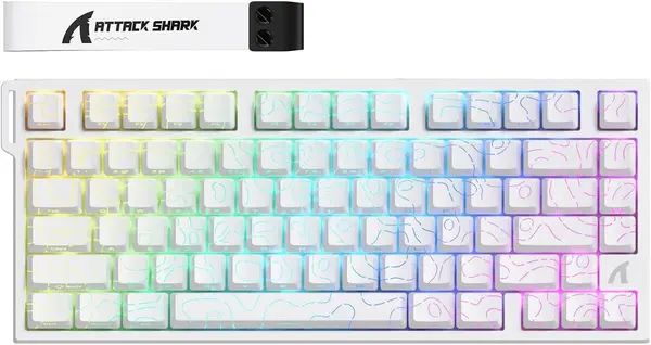 ATTACK SHARK R82 HE Rapid Trigger Mechanical Gaming Keyboard (Black/White Contour)