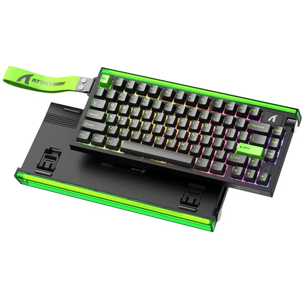 ATTACK SHARK R85 HE (Black / White Contour) | 75% Magnetic Keyboard | Rapid Trigger | Hall Effect Switches | Custom Lightbox