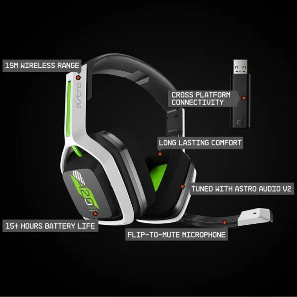 ASTRO A20 Gen 2 | Wireless Gaming Headset | 15-Hr Battery | For PlayStation/PC/Xbox | Flip-to-Mute Mic
