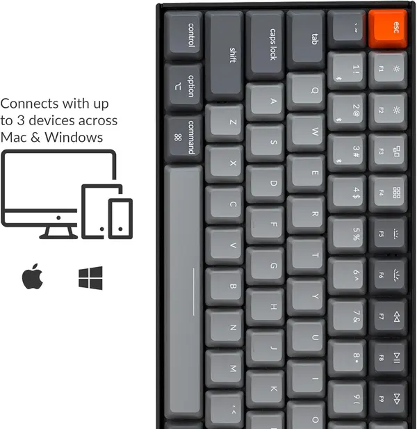 Keychron K4 Wireless Mechanical Keyboard | White Backlight | Gateron G PRo Mechanical Brown Switches - WITHOUT BOX