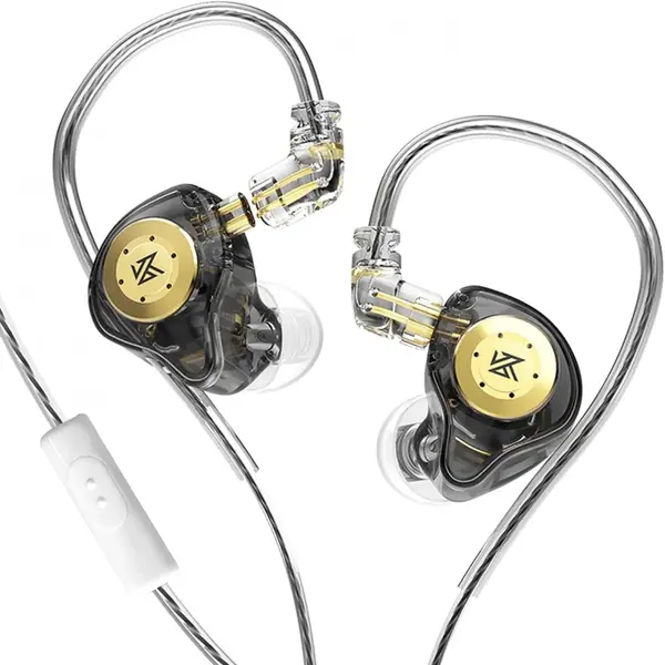 KZ EDX Pro | Mic, 3.5mm, Black/Cyan | Wired Earbuds