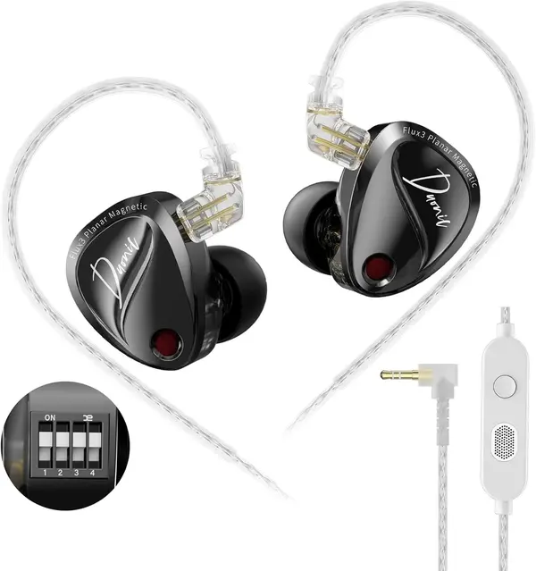KZ Duonic IEM | USB-C / 3.5mm, Mic, Black | Wired Earbuds
