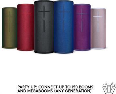 Logitech Ultimate Ears Megaboom 3 Portable Wireless Bluetooth Speaker - Lagoon Blue / Nightblack / Sunset Red / Ultraviolet Purple