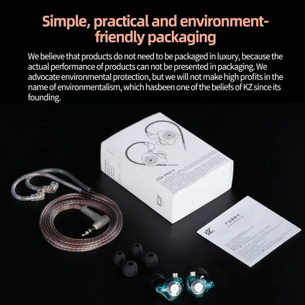 KZ EDX Pro X IEM | Black, Classic (no mic) | Wired Earbuds