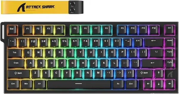 ATTACK SHARK R82 HE Rapid Trigger Mechanical Gaming Keyboard (Black/White Contour)