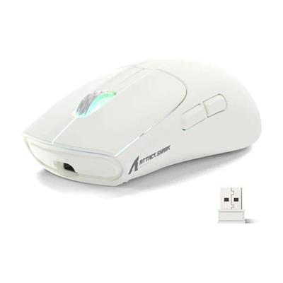 Attack Shark X5 Wireless Gaming Mouse with Tri-Modes BT 5.1/2.4Ghz/USB-C, Lightweight 49g, PAW3212 Optical Sensor, Rechargeable Battery, RGB LED Honeycomb Mice for PC/Tablet/Desktop/Office/Games - White