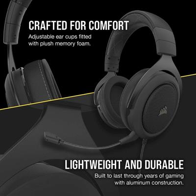 Corsair HS60 Pro Surround - 7.1 Virtual Surround Sound Gaming Headset with USB DAC - Works with PC, Xbox Series X, Xbox Series S, Xbox One, PS5, PS4, and Nintendo Switch - Carbon (Box Open)