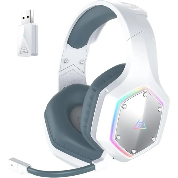 Eksa E1000 WT (White) Wireless Gaming Headset | 2.4GHz| 36-Hr Battery | 7.1 Surround