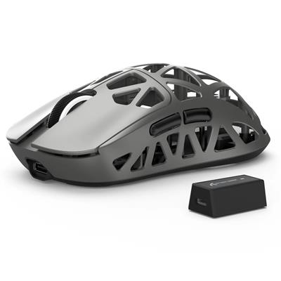 Attack Shark R2 Wireless Gaming Mouse, Superlight Magnesium Alloy, PAW3950 42000 DPI Optical Sensor, 8000Hz Polling Rate, 2.4G/BT/Wired Programmable Mice for Win Mac Gamer (Grey)
