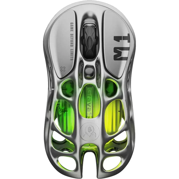 GravaStar Mercury M1 Pro | Wireless Mouse | 26K DPI PAW3395 | Magnesium Alloy | 200H Battery (Gray)