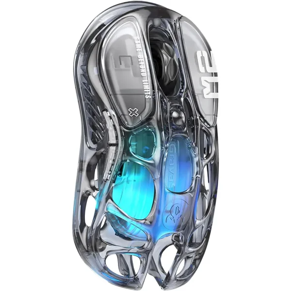 GravaStar Mercury M2 | Wireless Gaming Mouse | 79g Lightweight | 26K DPI PAW3395 | RGB | Transparent Black