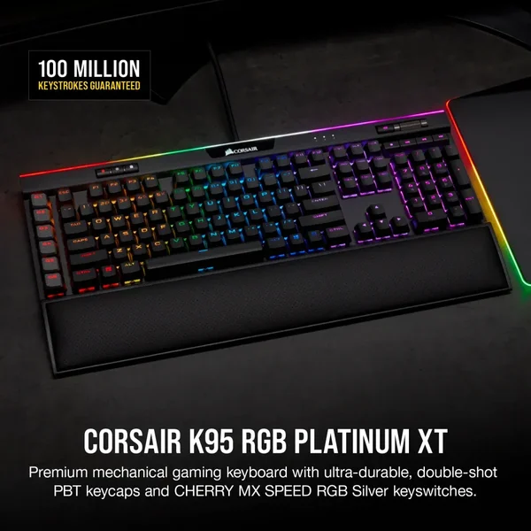 Corsair K95 Platinum XT (Cherry MX Speed) - WITHOUT BOX & PALM REST