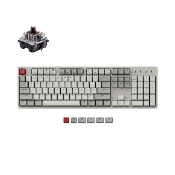 Keychron C2 Wired Mechanical Keyboard | Retro | Keychrone Mechanical Brown Switches